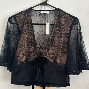 Brand new lace black crop top